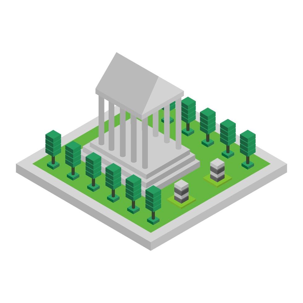 Isometric Temple On White Background vector