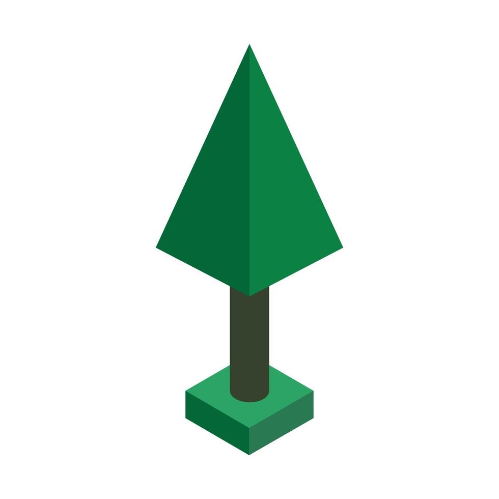 Isometric Tree On Background vector