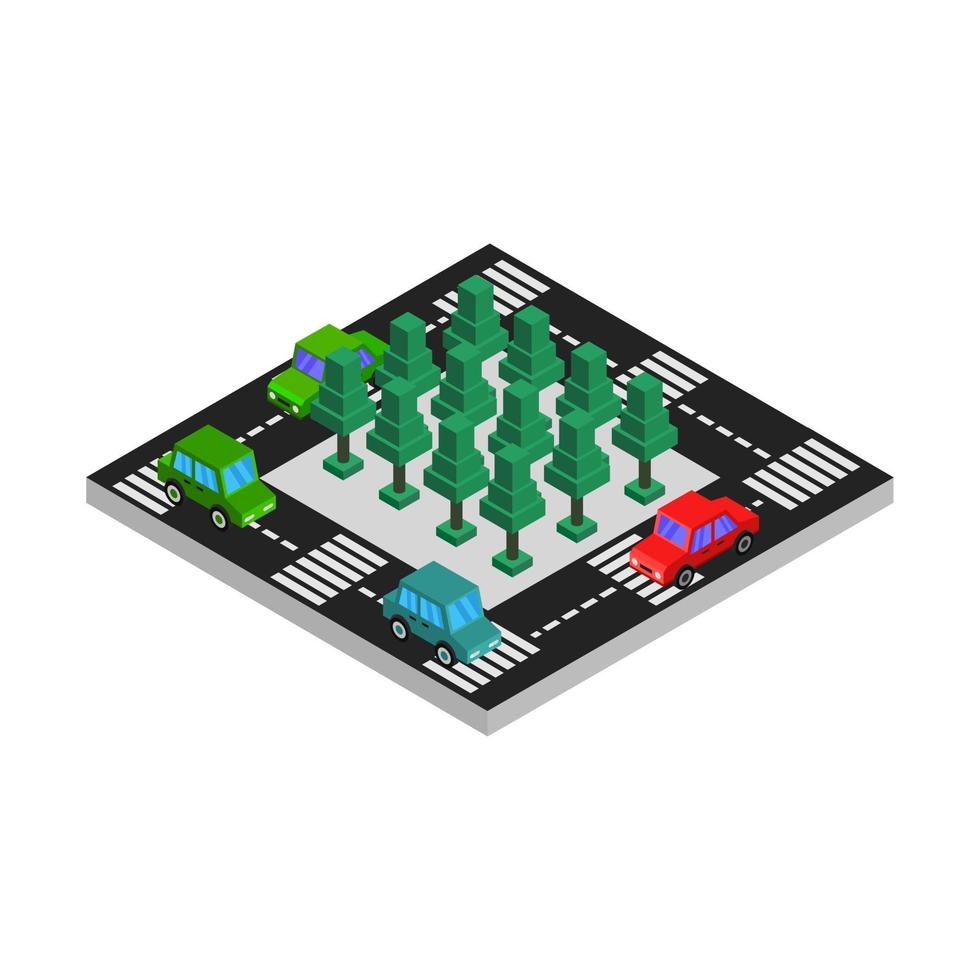 Isometric Road On White Background vector