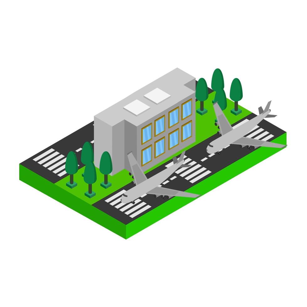 Isometric Airport On White Background vector