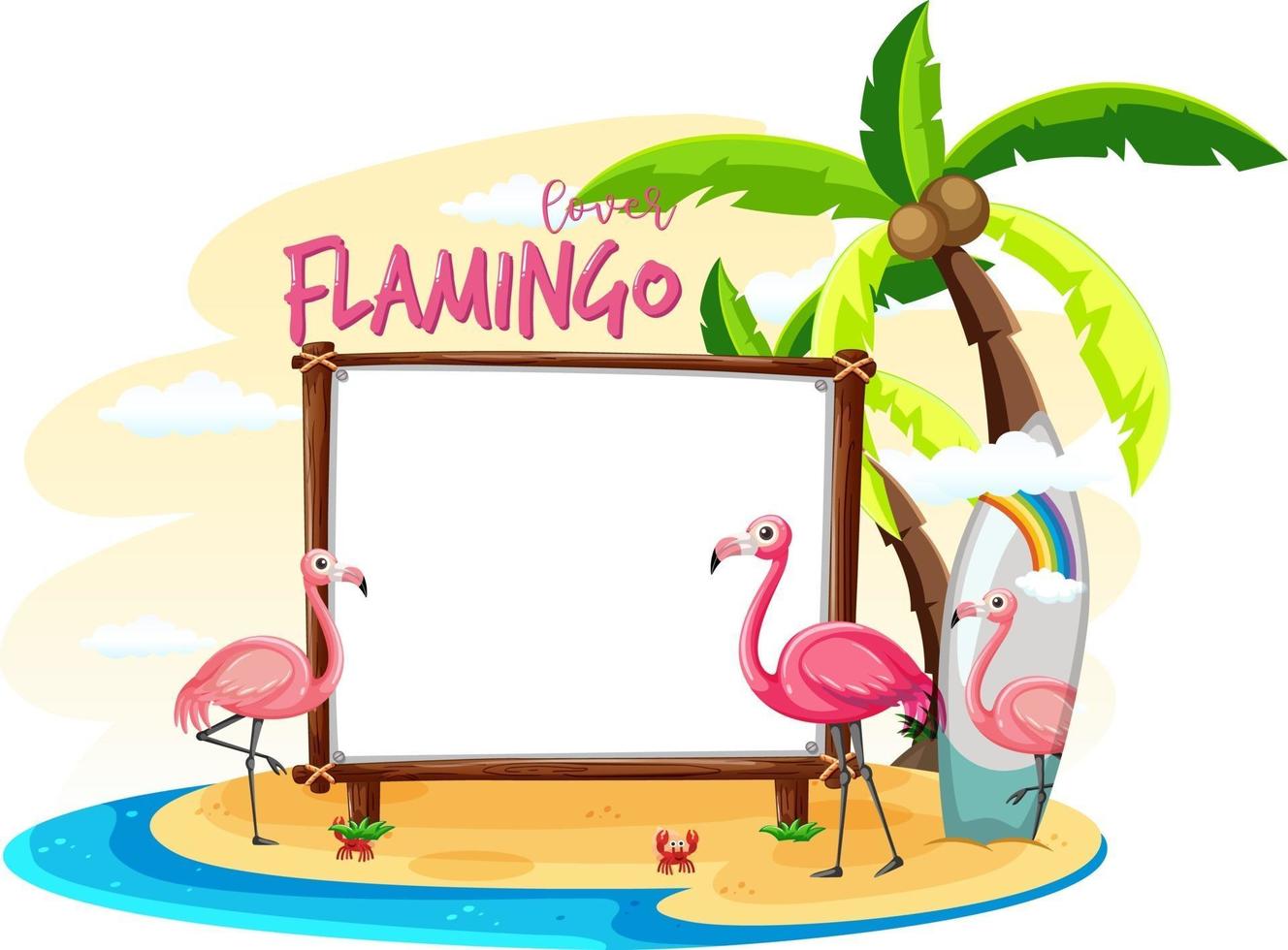 tablero de banner vacío con elementos de playa de verano vector