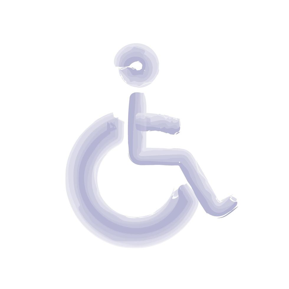 Symbol of people with disabilities. Vector watercolor illustration. Disabled people icon