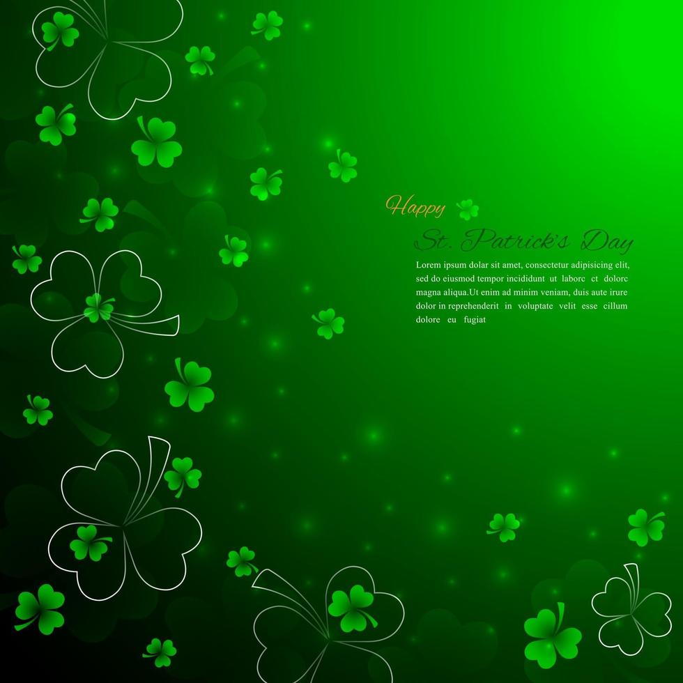 fondo del día de san patricio con trébol vector