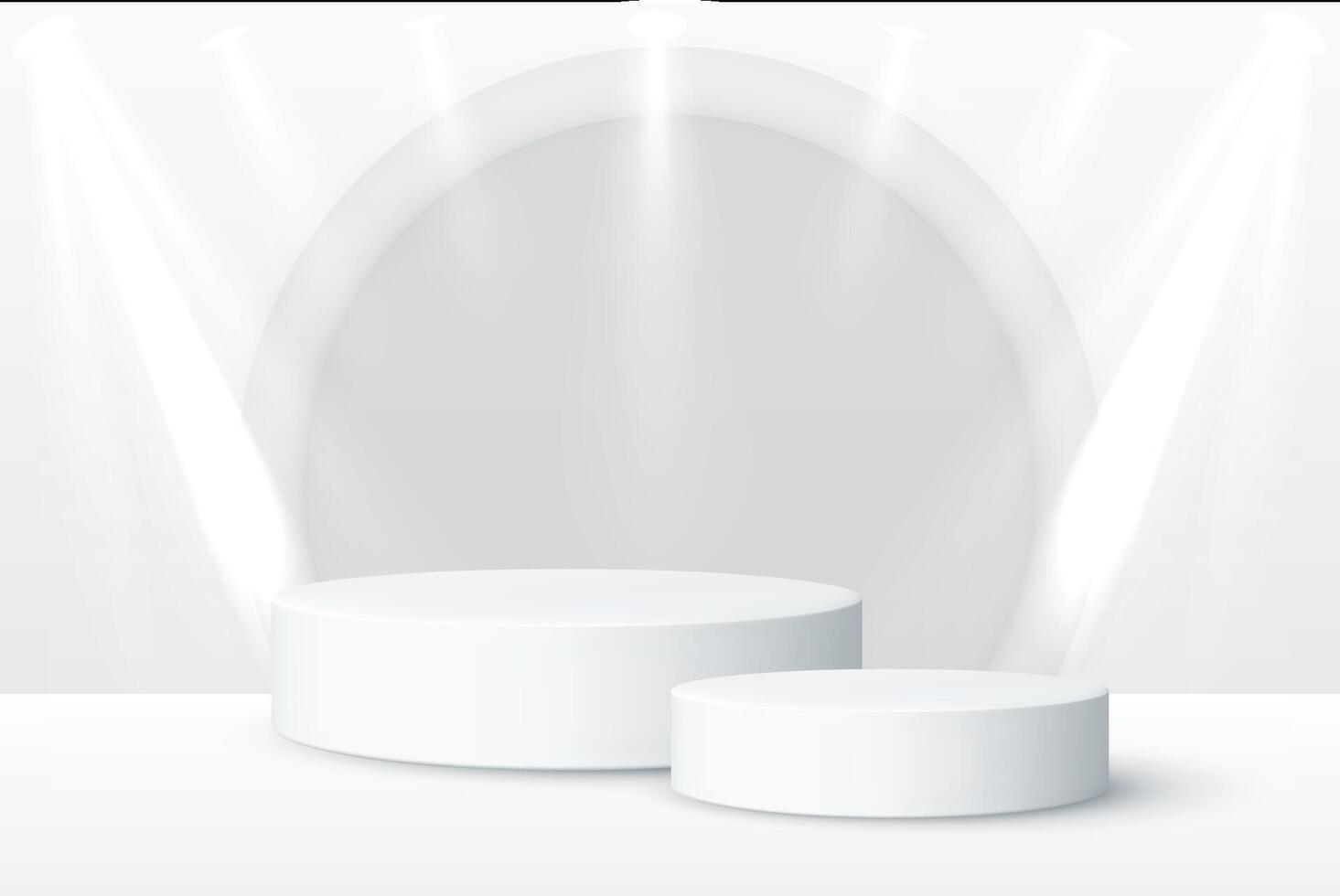 3d rendering podium spotlight background vector