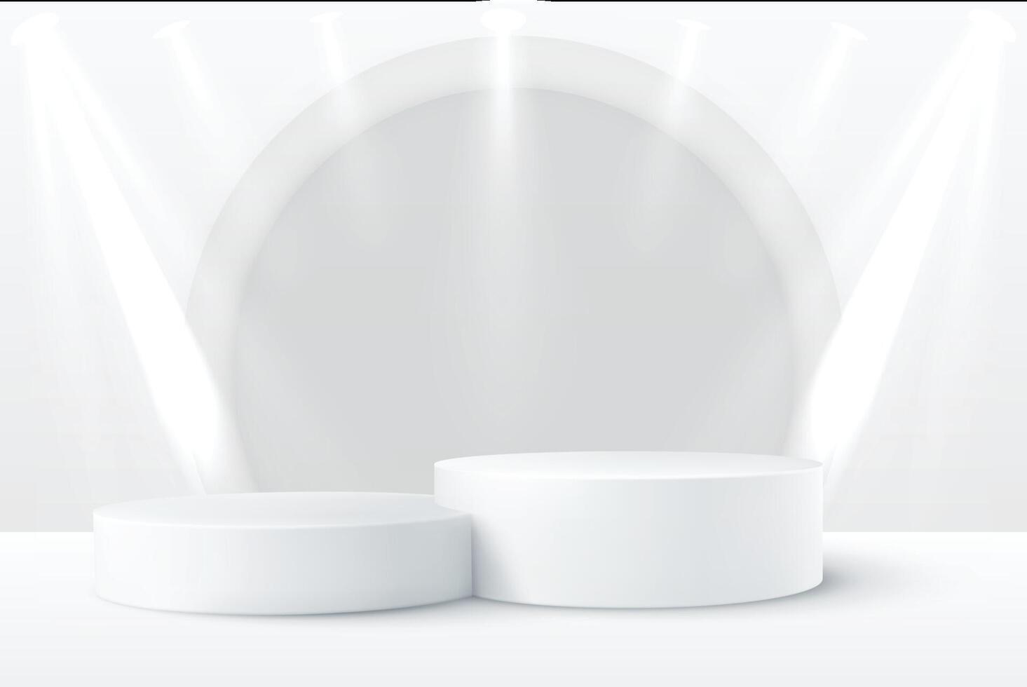 3d rendering podium spotlight background vector