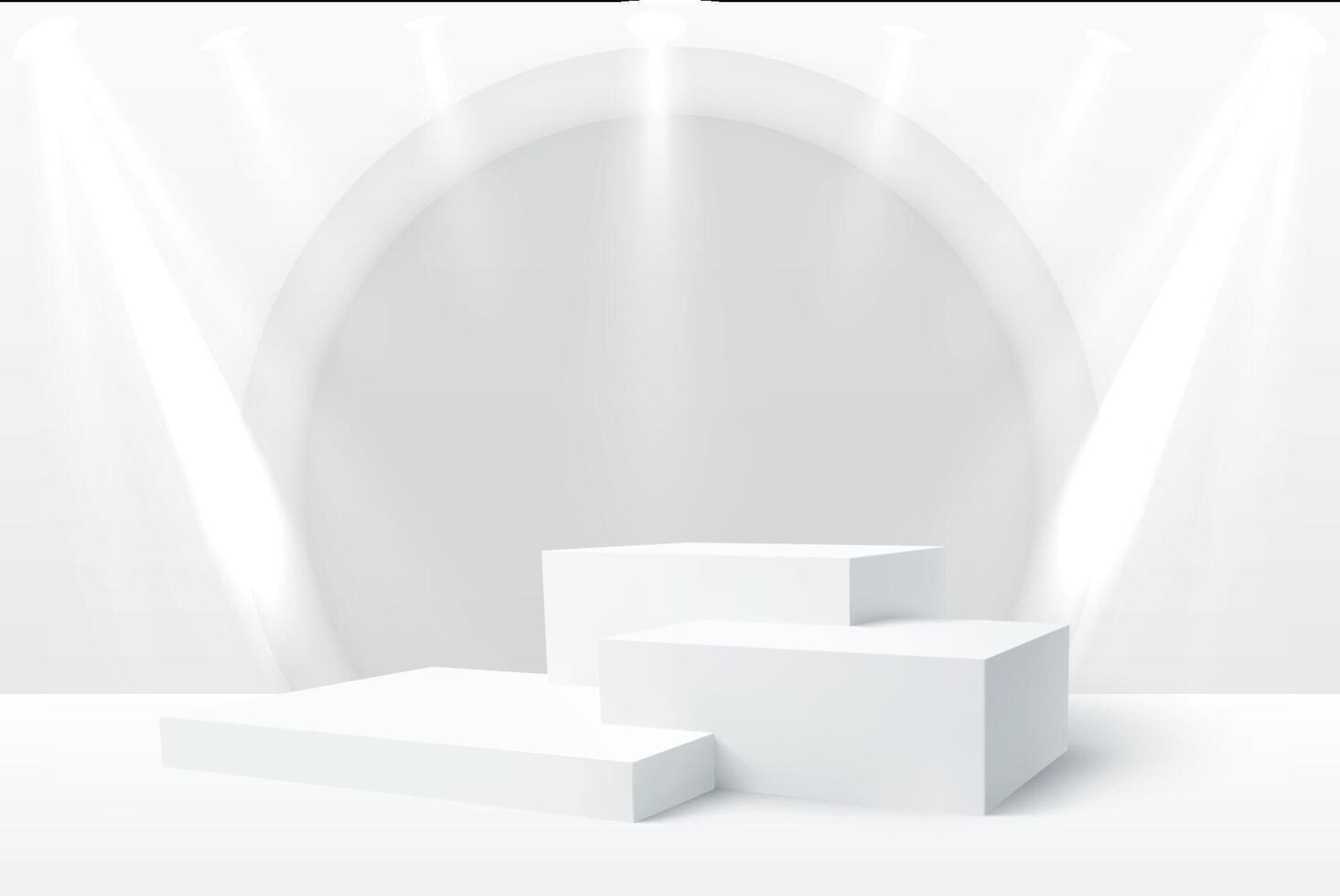3d rendering podium spotlight background vector