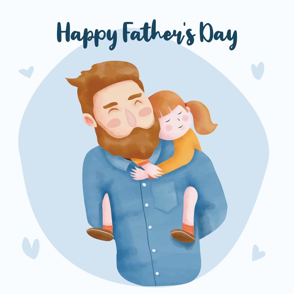 Watercolor Father's Day Design vector