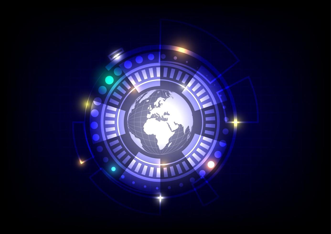 world and circle background vector