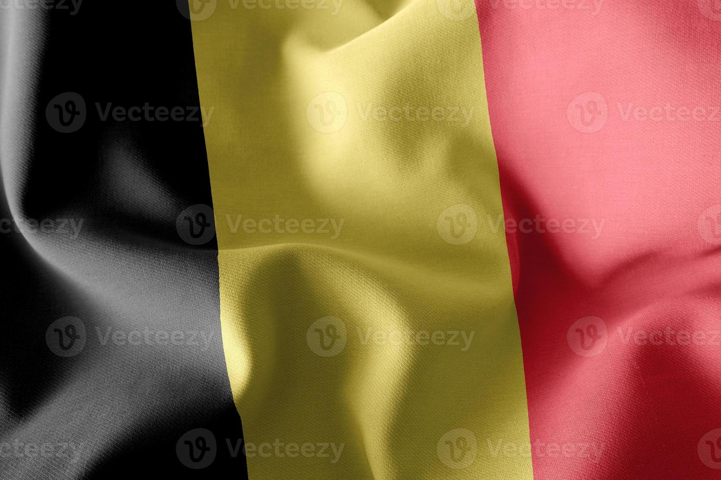 3D rendering illustration closeup flag of Belgium photo