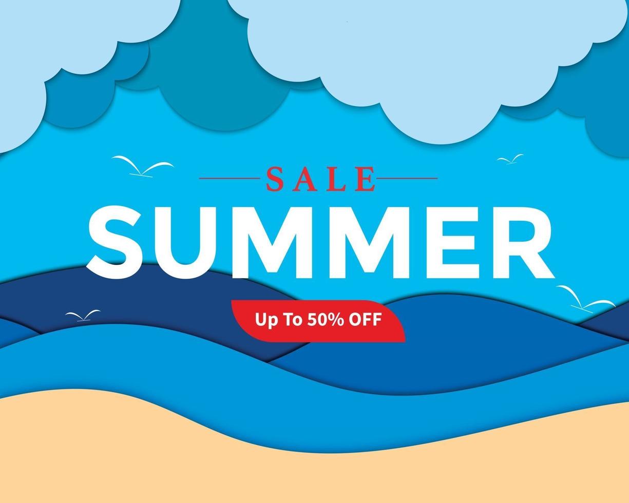 Summer Sale Wave Cloud Paper vector