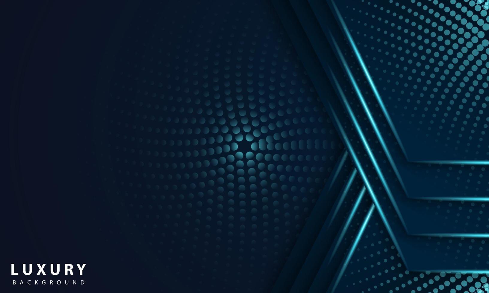Abstract geometric navy blue abstract background with metallic blue light vector