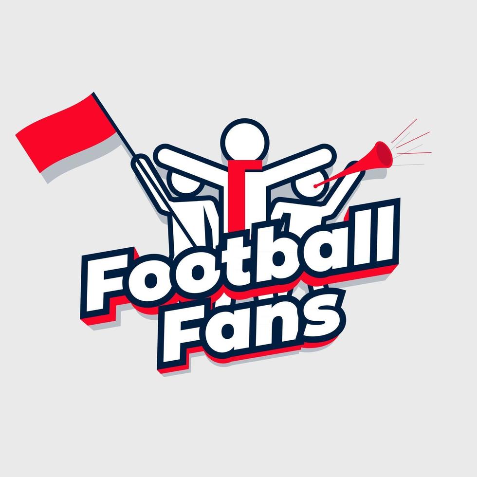 Football fans cheering team Group sport fans with football fans