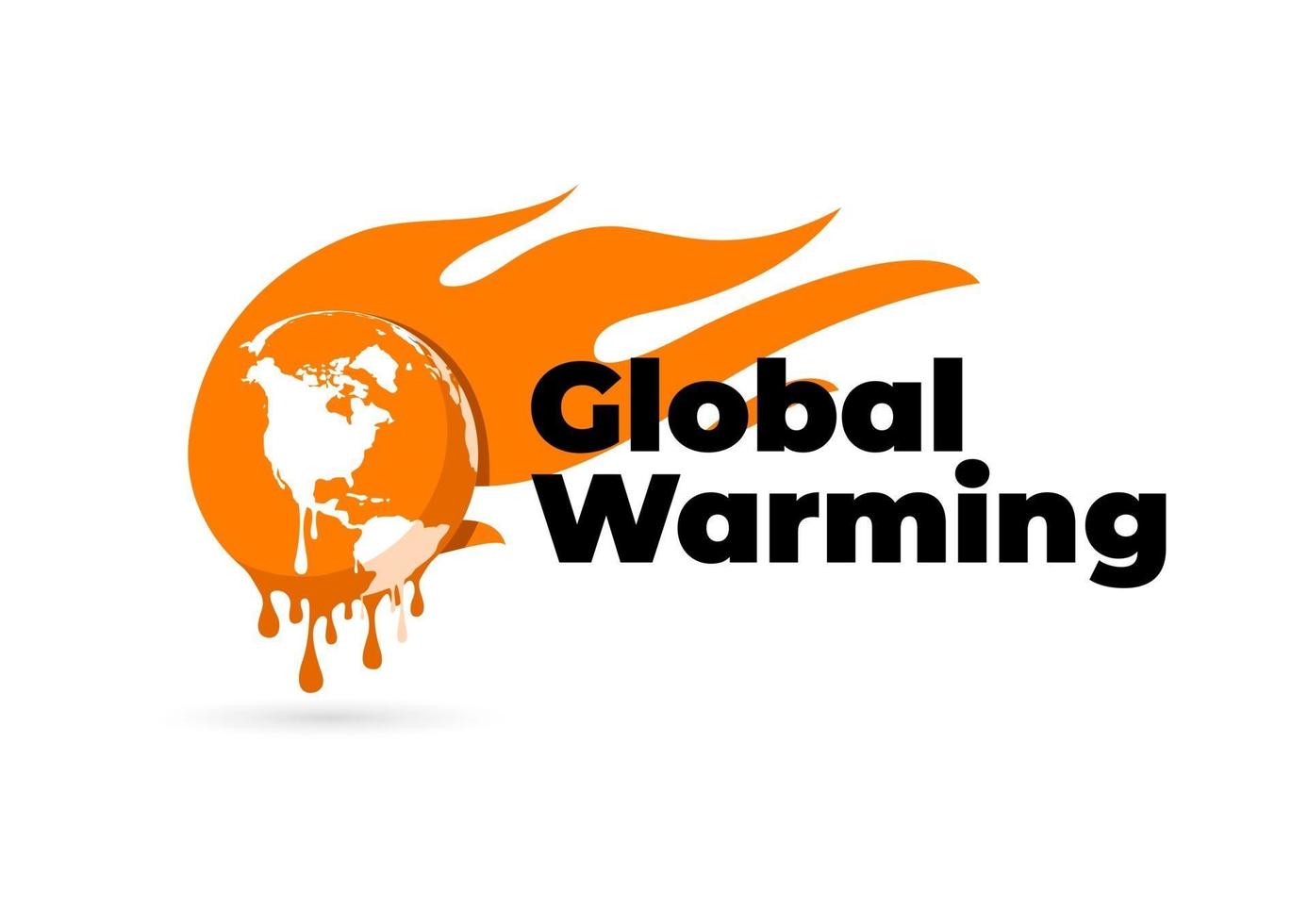 Global warming logo Global warming Earth globe melting vector
