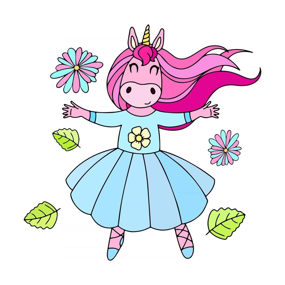 Cute ballerina unicorn vector illustration 2446105 Vector Art at Vecteezy