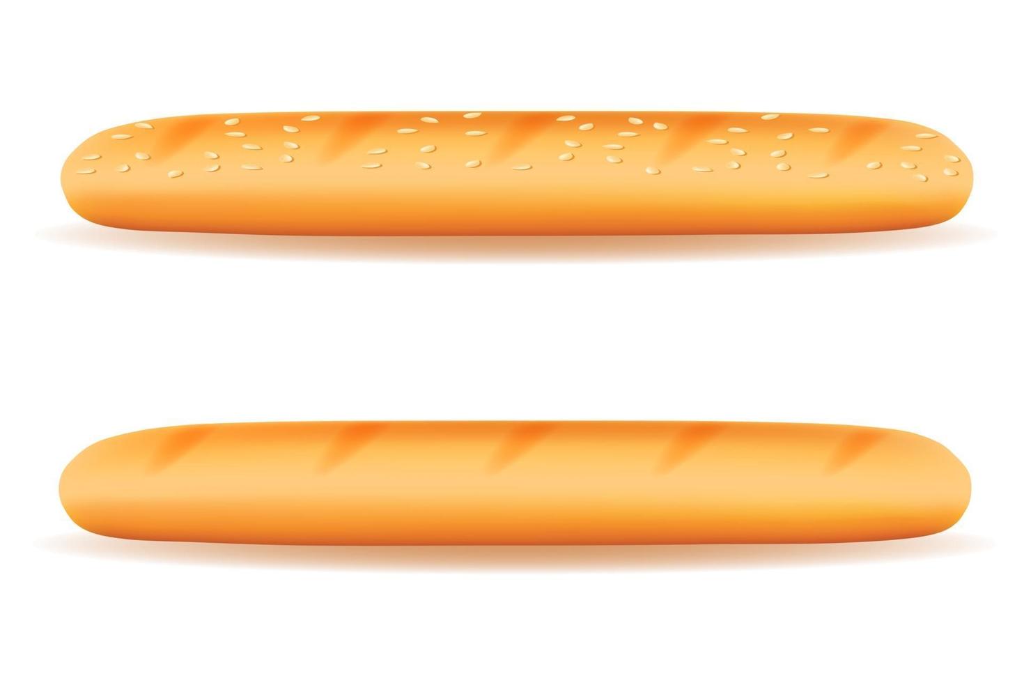 Ilustración de vector de salchicha de pan de hot dog aislado sobre fondo blanco