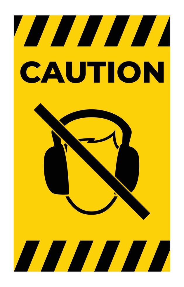 Do not ear protection required please take out the headphones vector