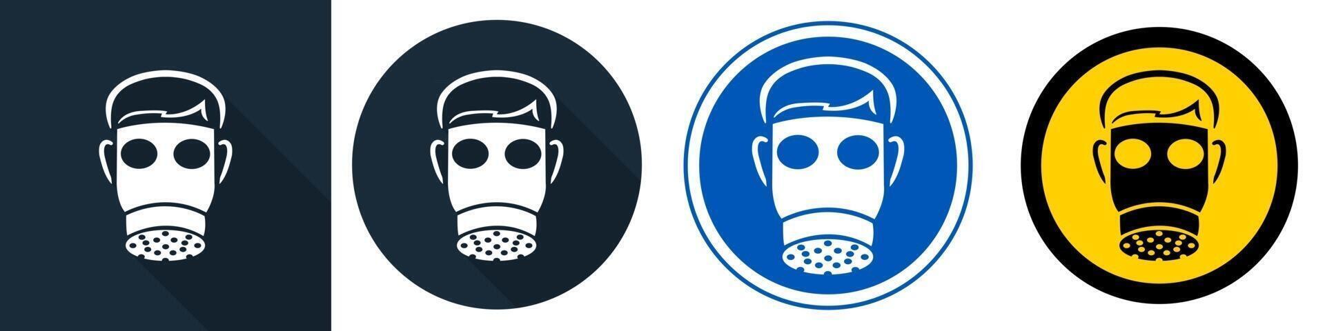 Symbol Wear Full Face On black Background vector