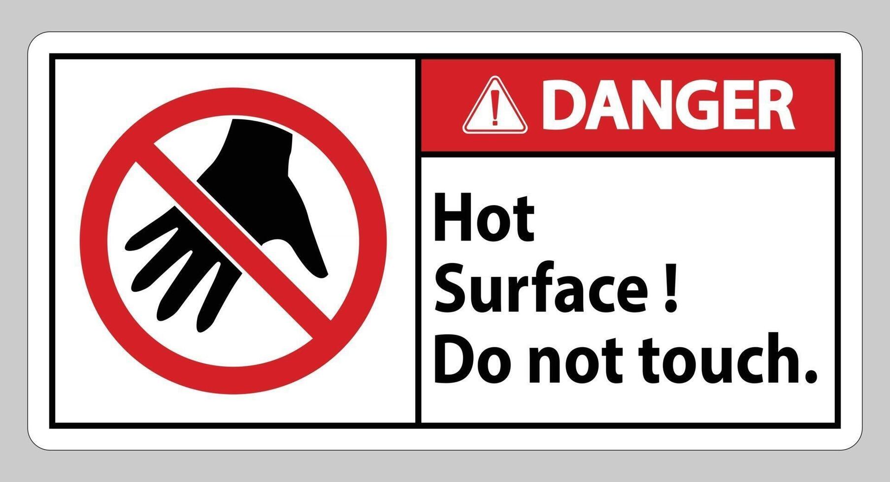 Danger Sign Hot Surface Do Not Touch On White Background vector