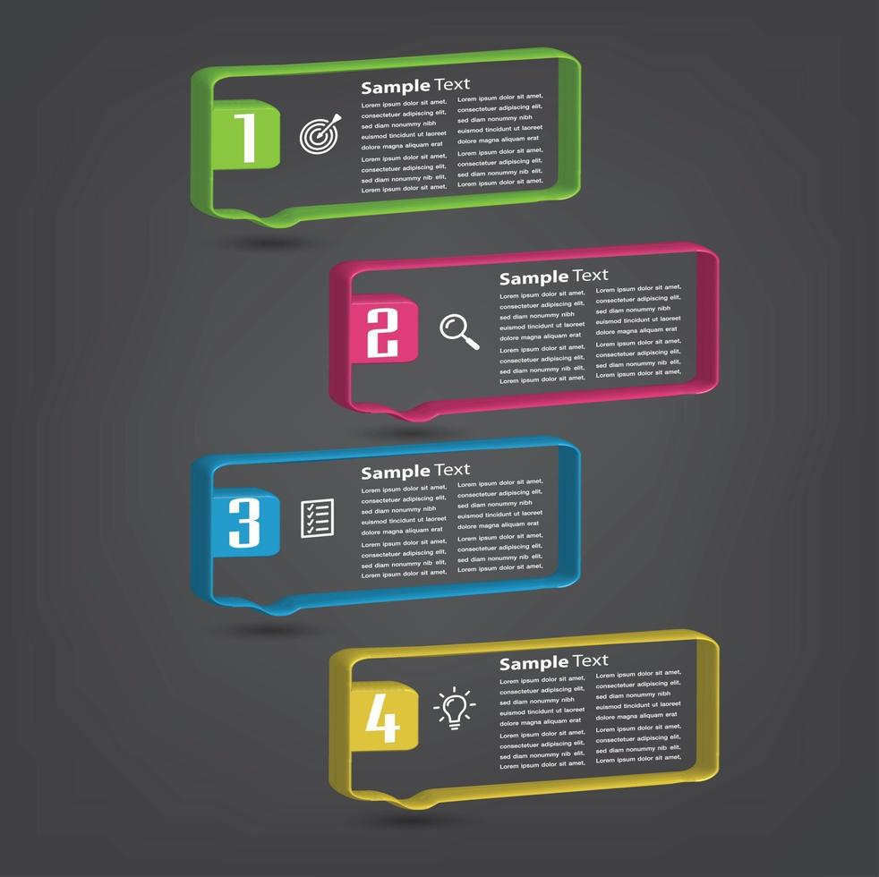 modern text box template banner Infographics vector
