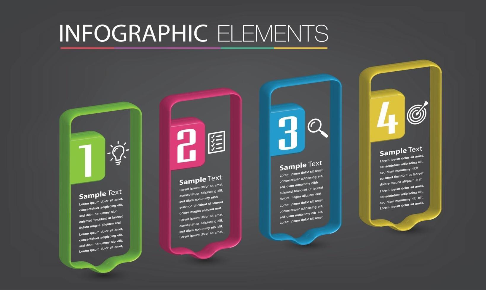 modern text box template banner Infographics vector