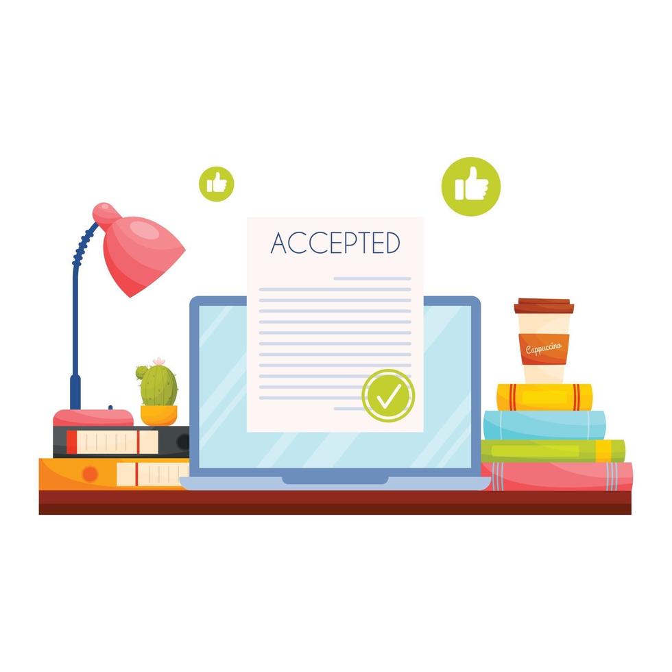 Accepted application online vector