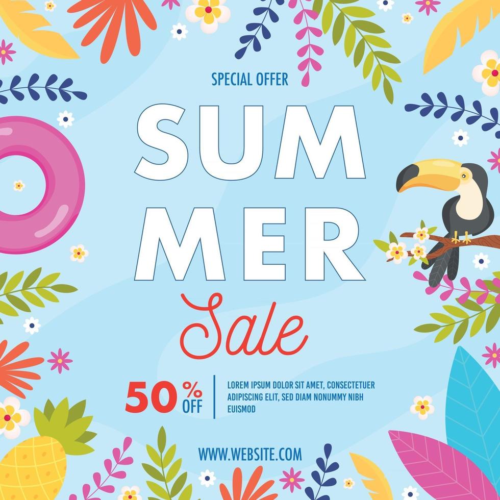 Summer sale flyer vector