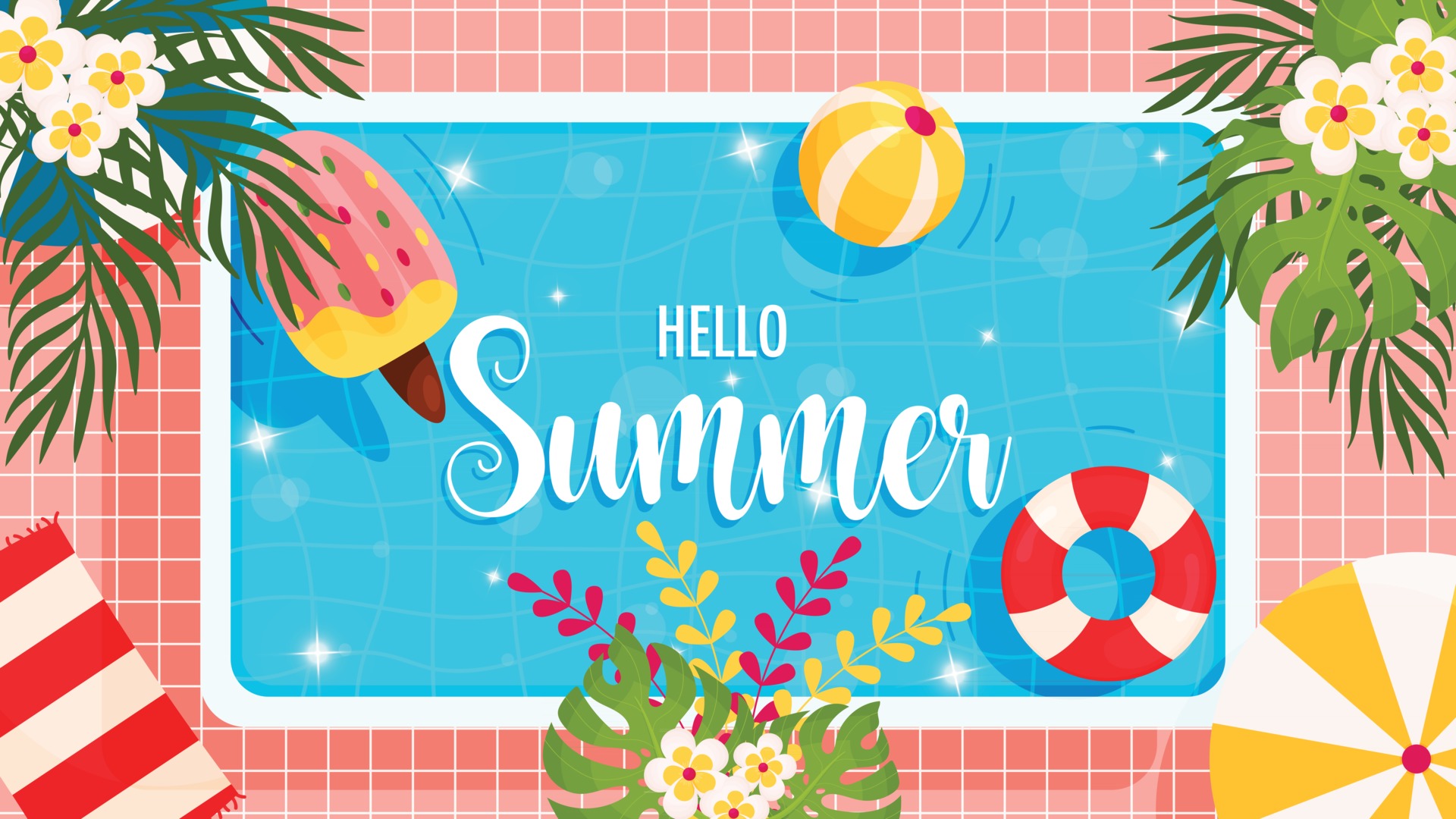 Hello summer background 2446564 Vector Art at Vecteezy