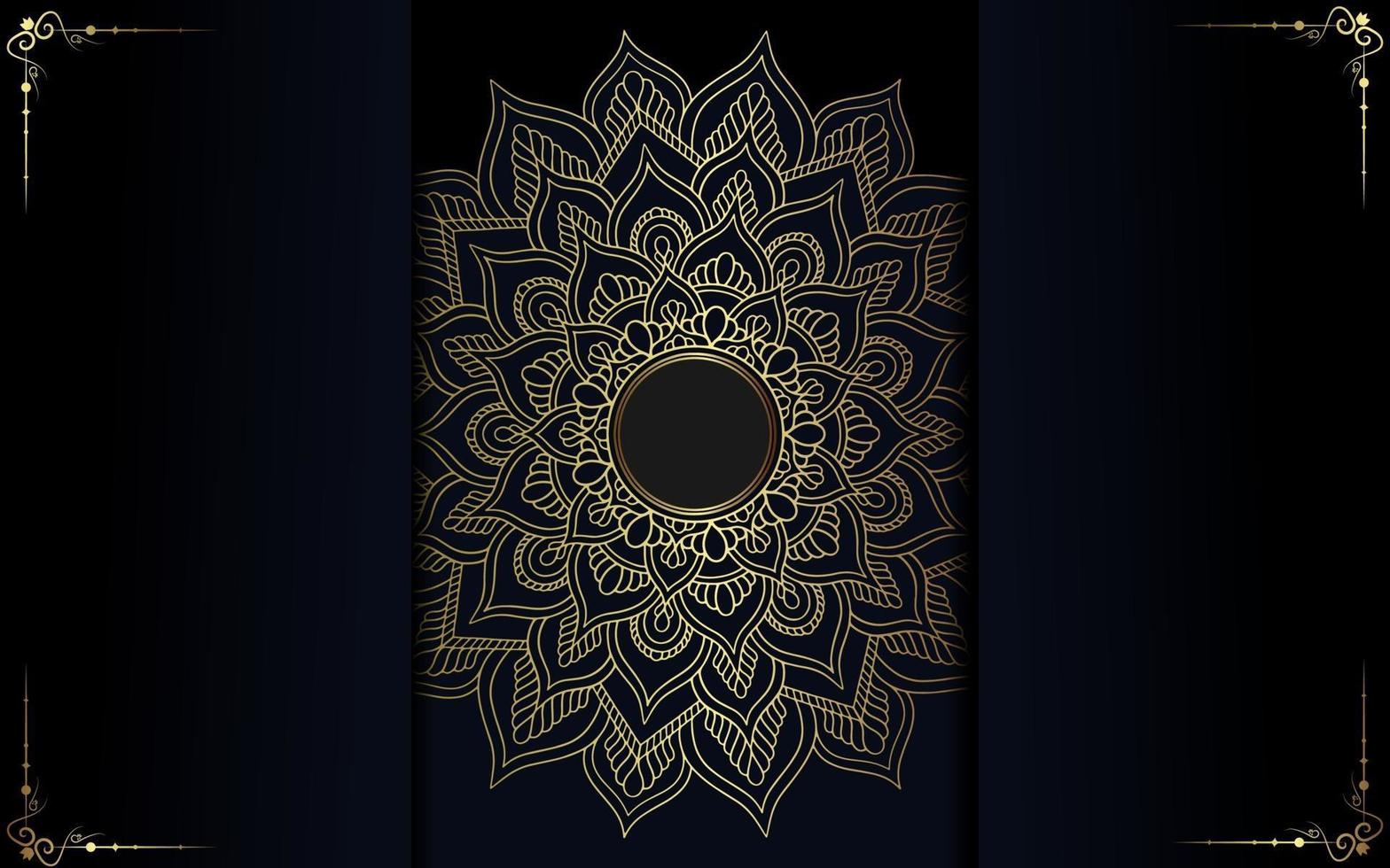 Fondo de mandala de lujo con arabescos dorados. vector