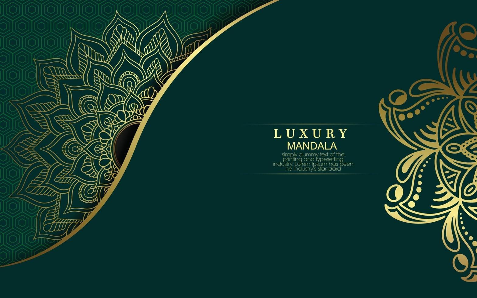 Luxury mandala background with golden arabesque vector