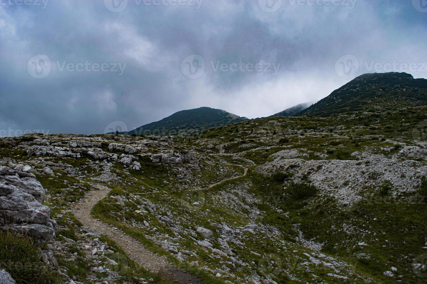 Mule path in the Ortigra mountains in the Asiago Altipiano photo