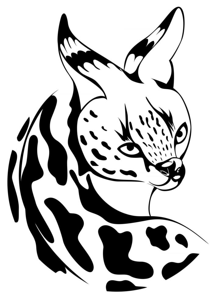 vector de la imagen de serval en un círculo