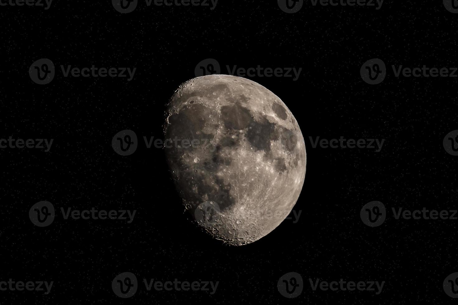 Half moon and stars on the dark night photo