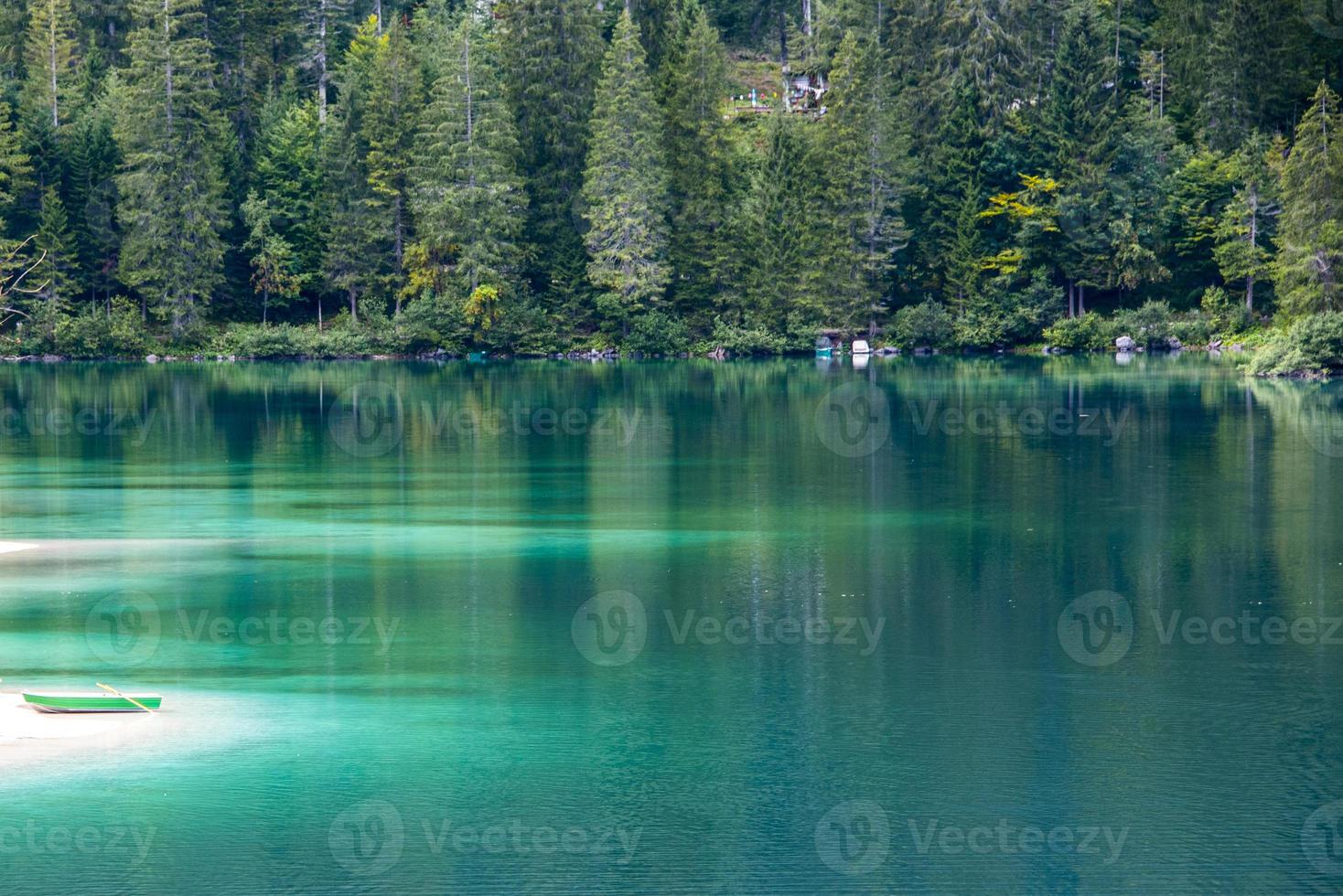 Alpine Lake of Tovel in the Val Di Non, Trento, Italy photo