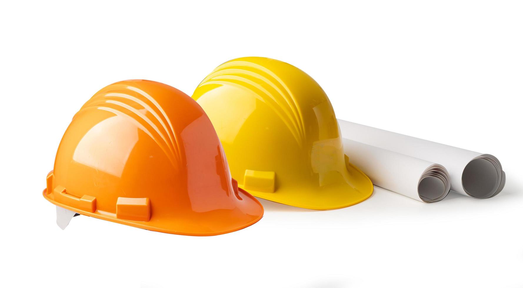 Construction helmet isolated on white background photo