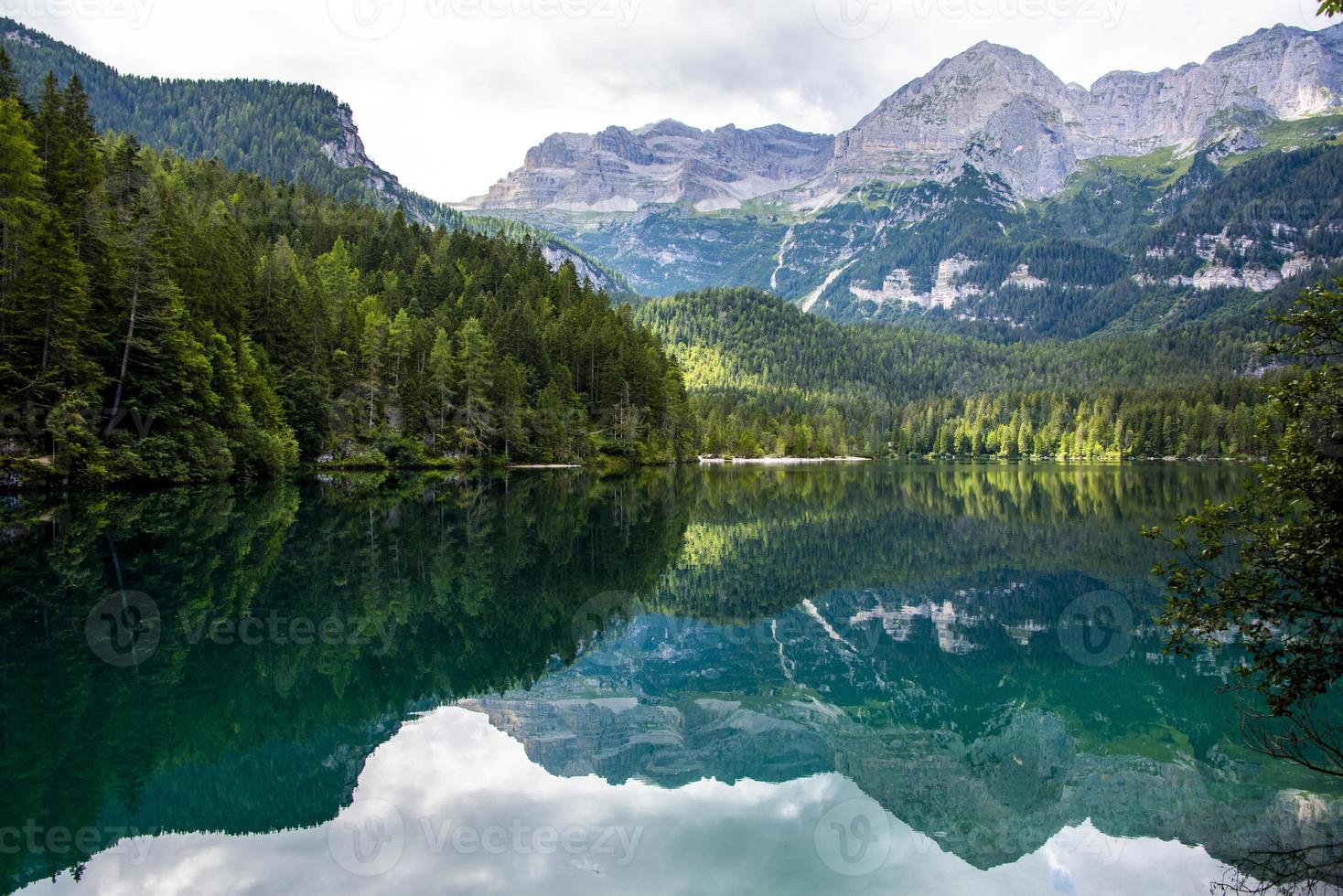 The Alpine Lake of Tovel in the Val Di Non, Trento, Italy photo