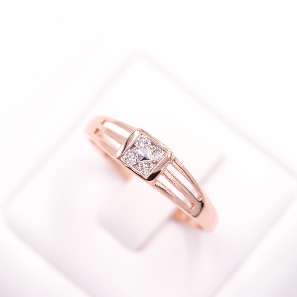 Diamond ring 9k gold jewelry photo