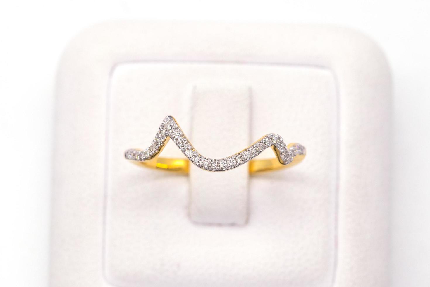 Diamond ring 9k gold jewelry photo