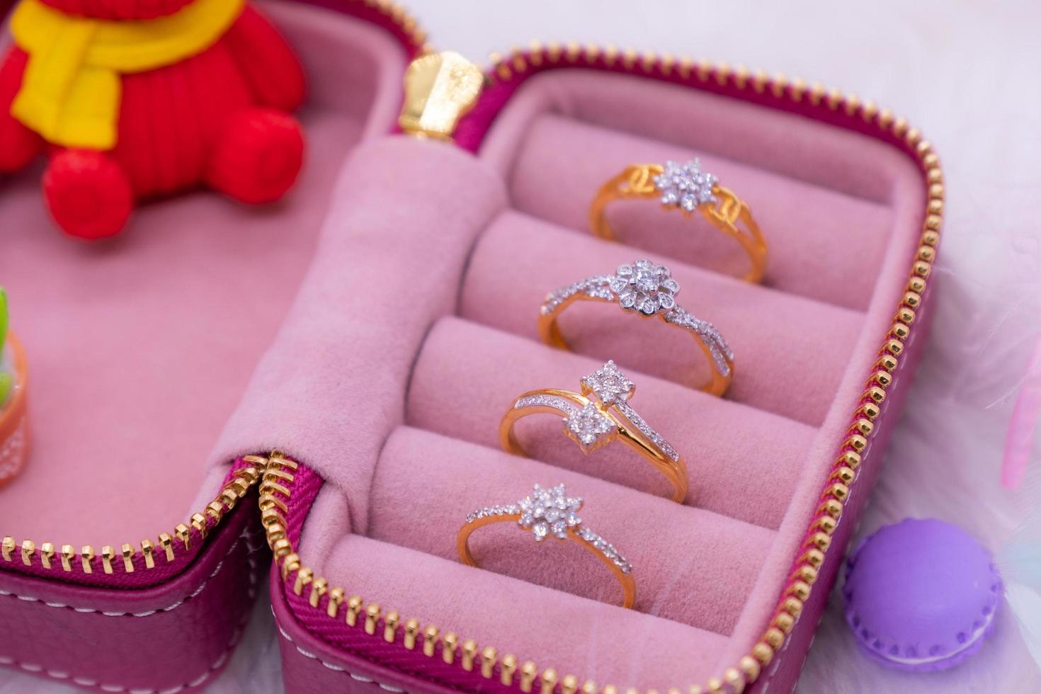 Diamond ring 9k gold jewelry photo