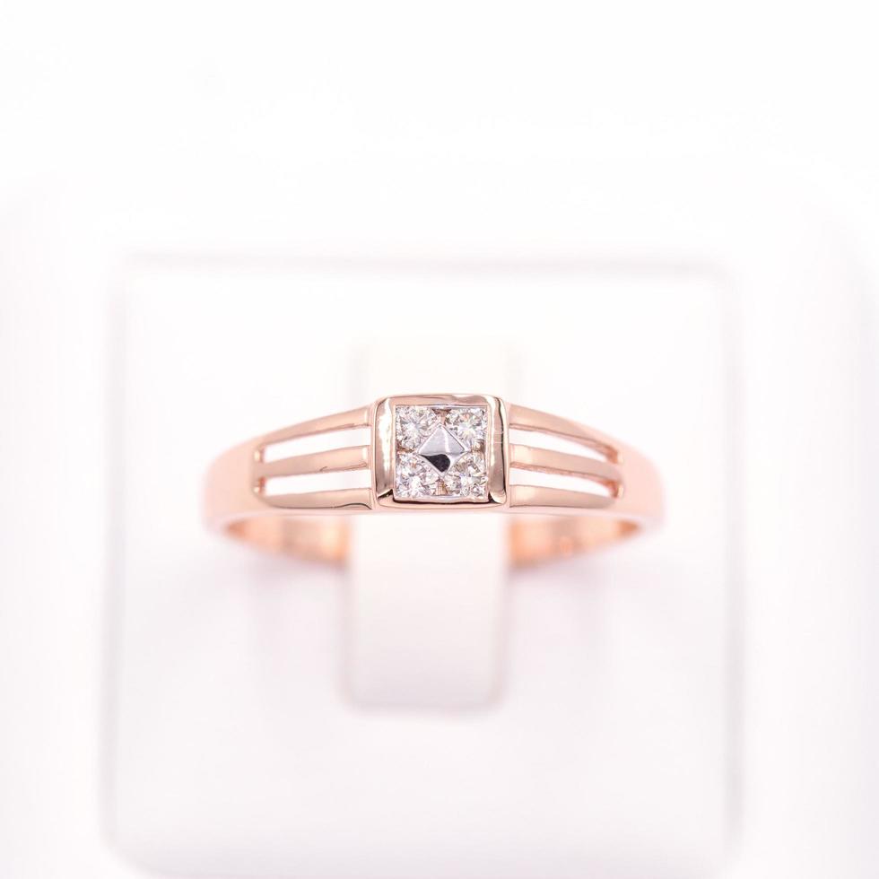Diamond ring 9k gold jewelry photo