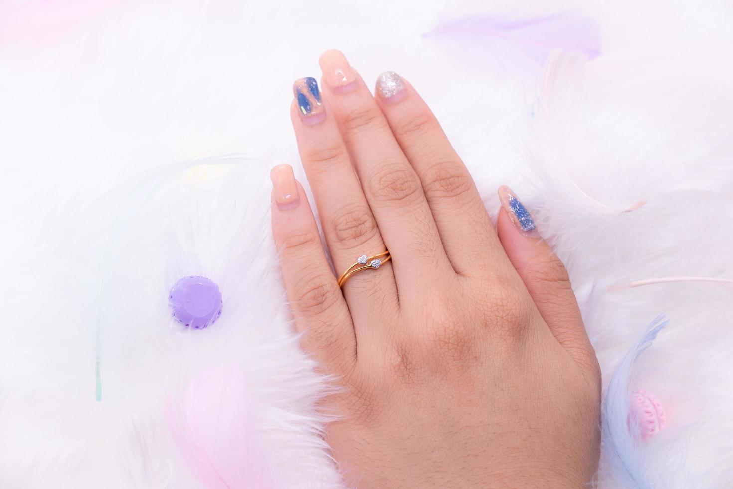 Diamond ring 9k gold photo