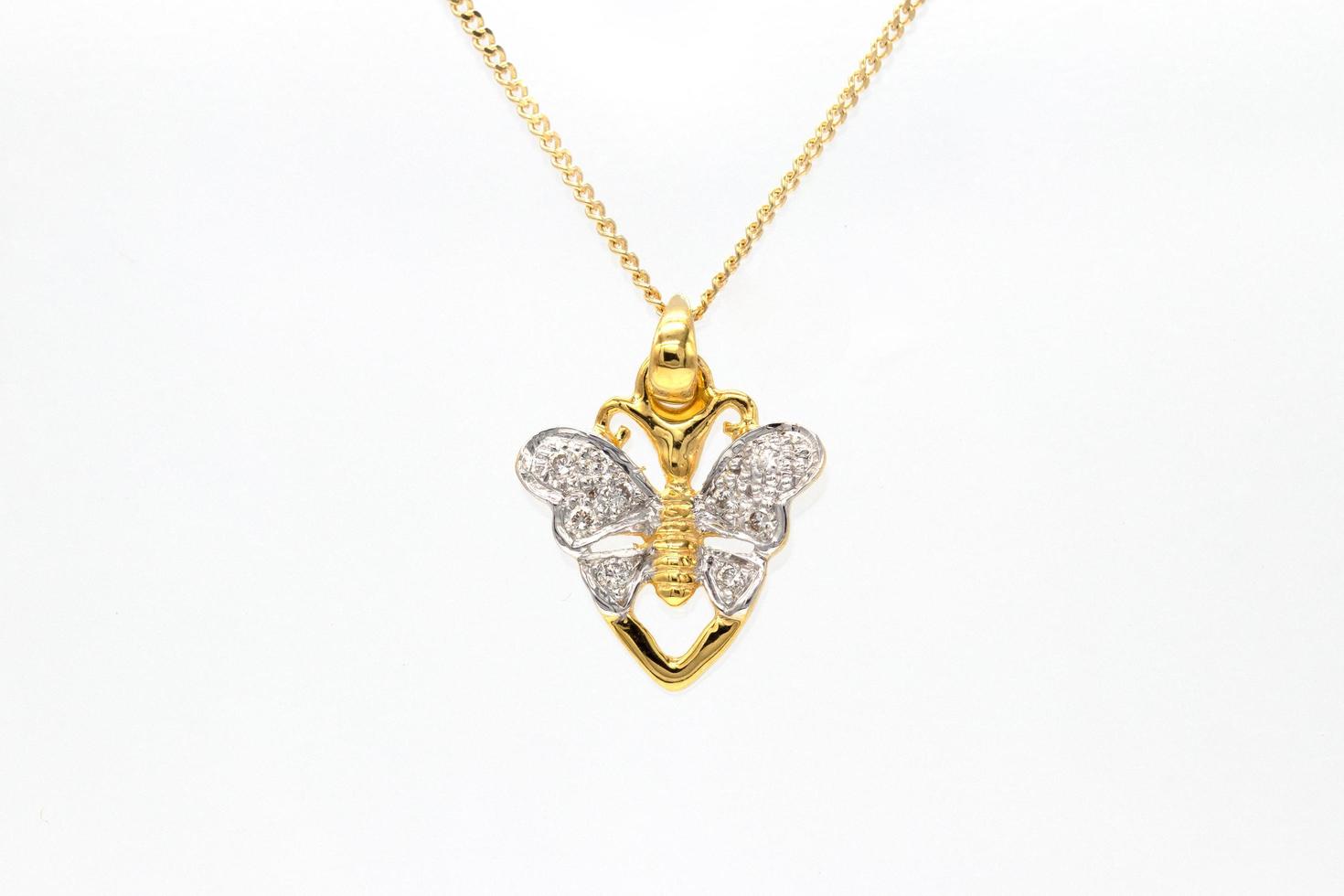 Diamond pendant 9k gold photo