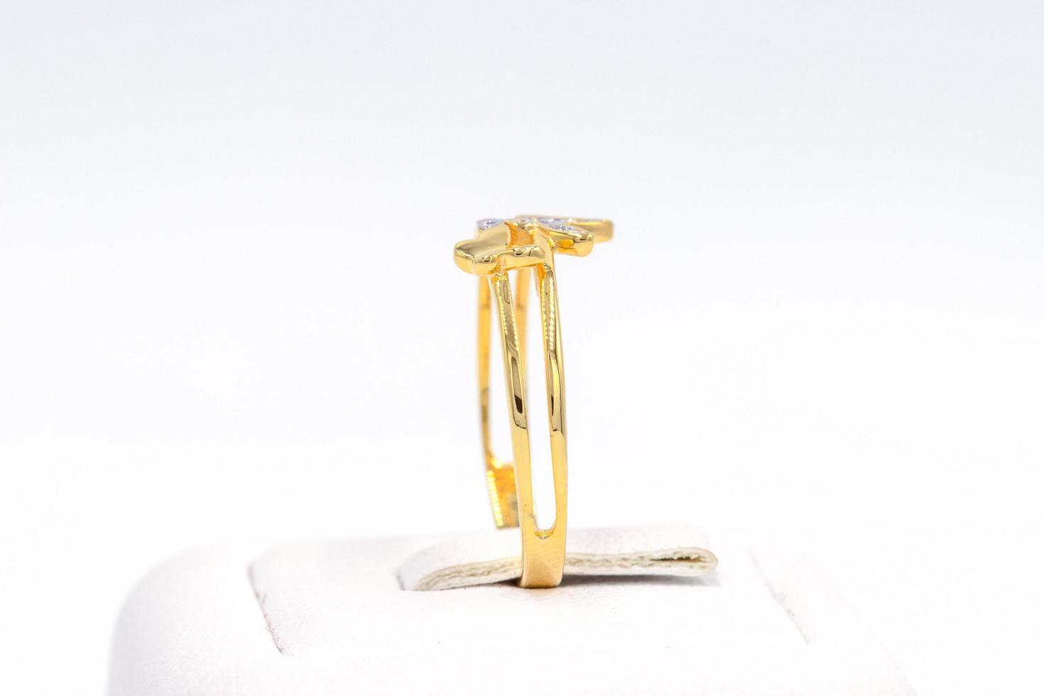 Diamond ring 9k gold hand made photo