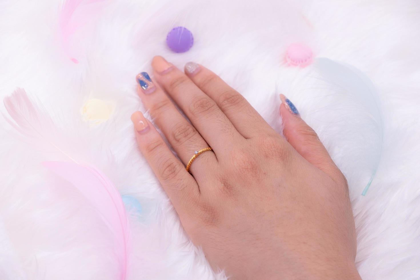Diamond ring 9k gold photo