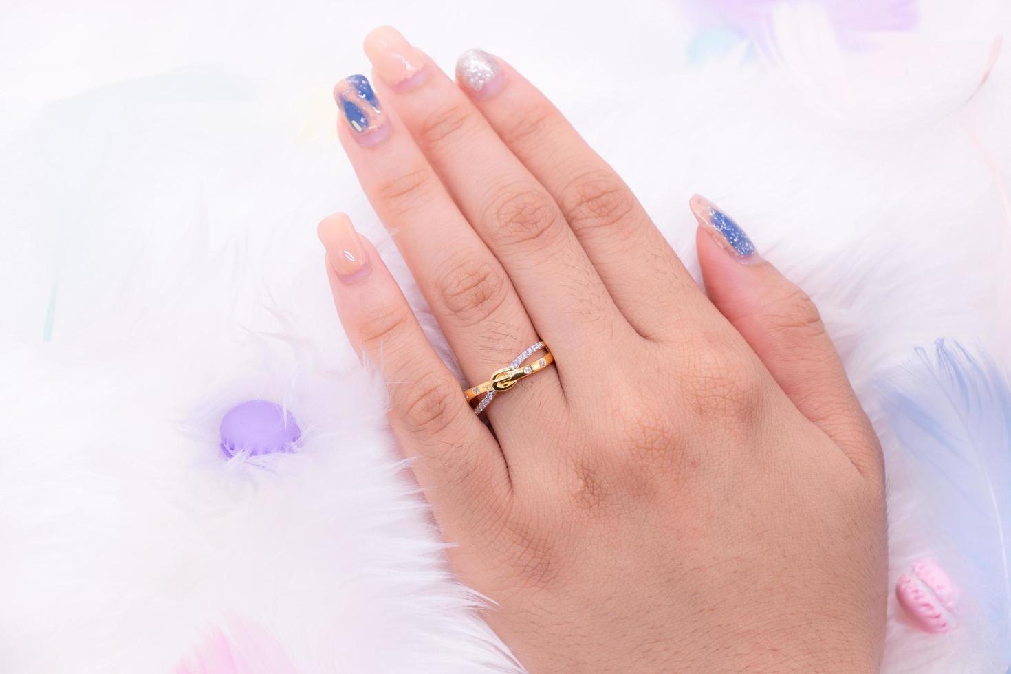 Diamond ring 9k gold photo