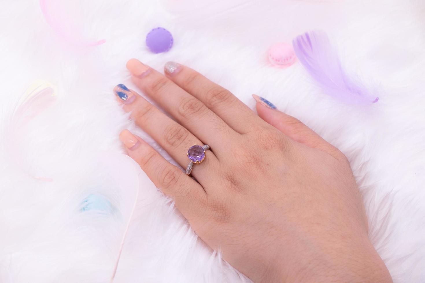 Diamond ring 9k gold photo