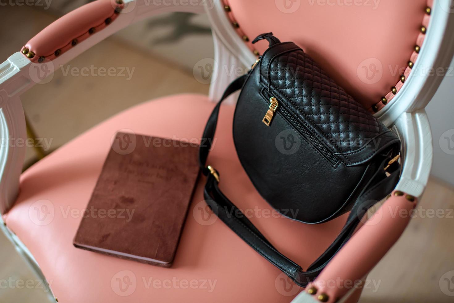 Beautiful bags compliment the style of a beautifully dressed girl photo