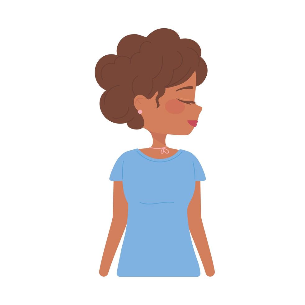 perfil de personaje de dibujos animados de mujer elegante vector