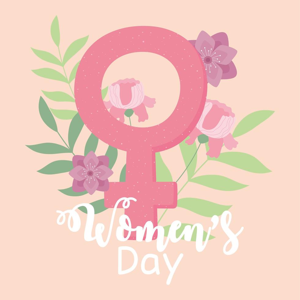womens day pink gender female flowers floral decoration vector