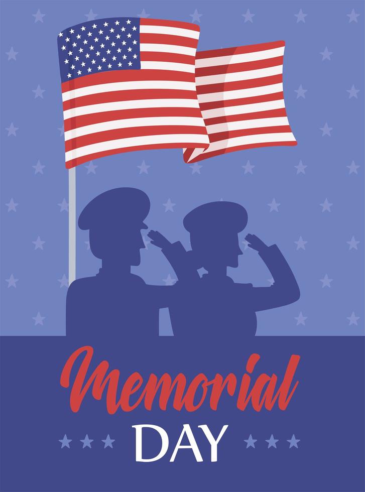 memorial day soldiers vector