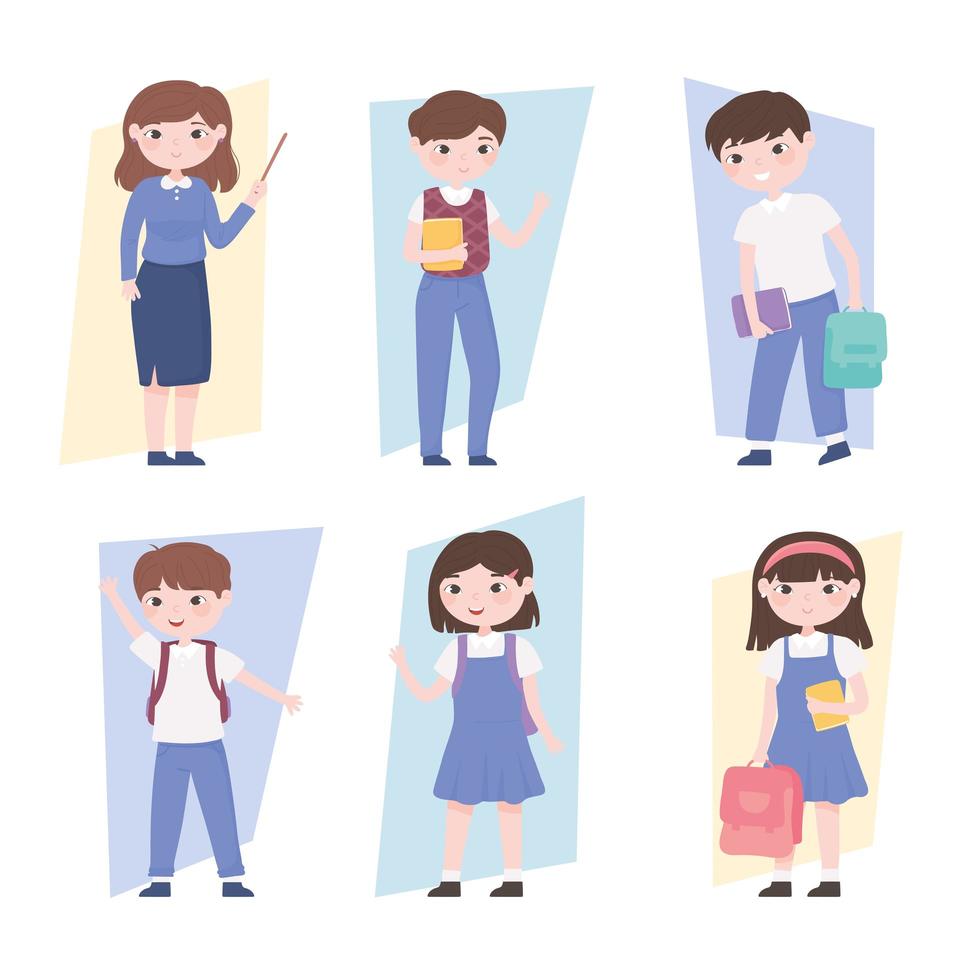 set teachers students vector